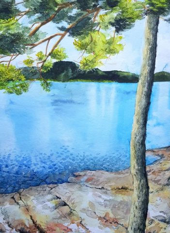 Gillsvannet, Norwegen, 32 x 44 cm, Aquarell auf Aquarellpapier