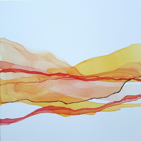Gelbe Berge, 60 x 60 cm, Acryl auf Leinwand