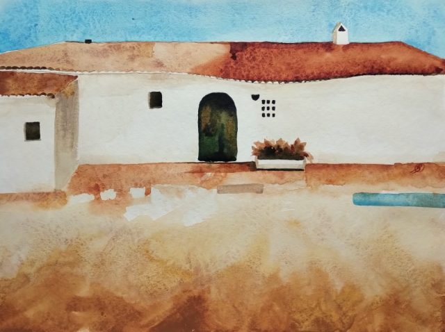 Im Süden ist es warm, 48 x 36 cm, Aquarell auf Aquarellpapier