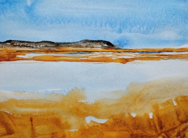Namibia knallt mit seinen Farben, 48 x 36 cm, Aquarell auf Aquarellpapier