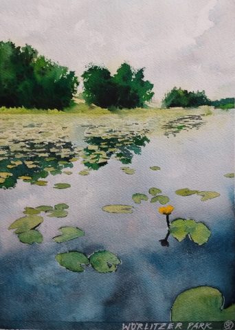 Wörlitzer Park, 24 x 35 cm, Aquarell auf Baumwollpapier