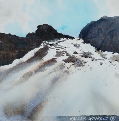 Kalter Winkel II, 29 x 29 cm, Aquarelle auf Baumwollpapier