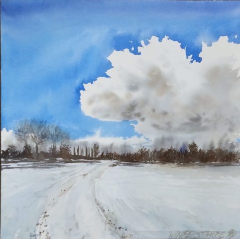 Winterstarre, 29 x 29 cm, Aquarell auf Baumwollpapier