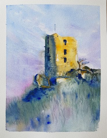 Neideck, Fränkische Schweiz, Aquarell auf Baumwollpapier