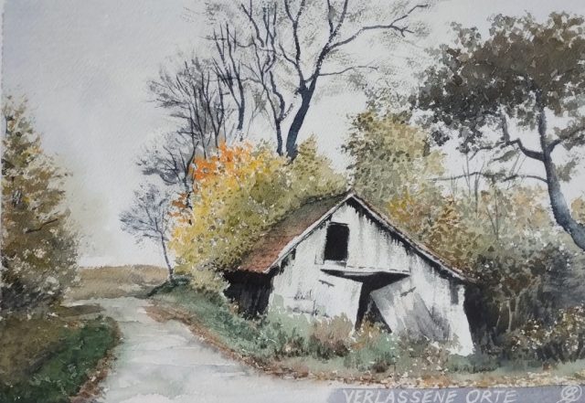 Verlassene Orte, 35 x 25 cm, Aquarell auf Baumwollpapier