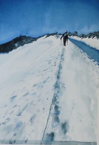 Schwarzenstein, Alpen, 23 x 33 cm, Aquarell auf Baumwollpapier